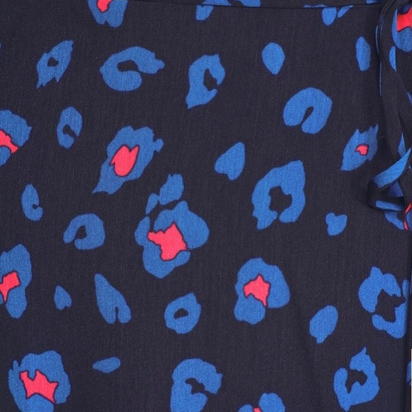 Dare to Be Wild Navy Blue Multi Leopard Print Wrap Maxi Dress - Picture 5 of 5
